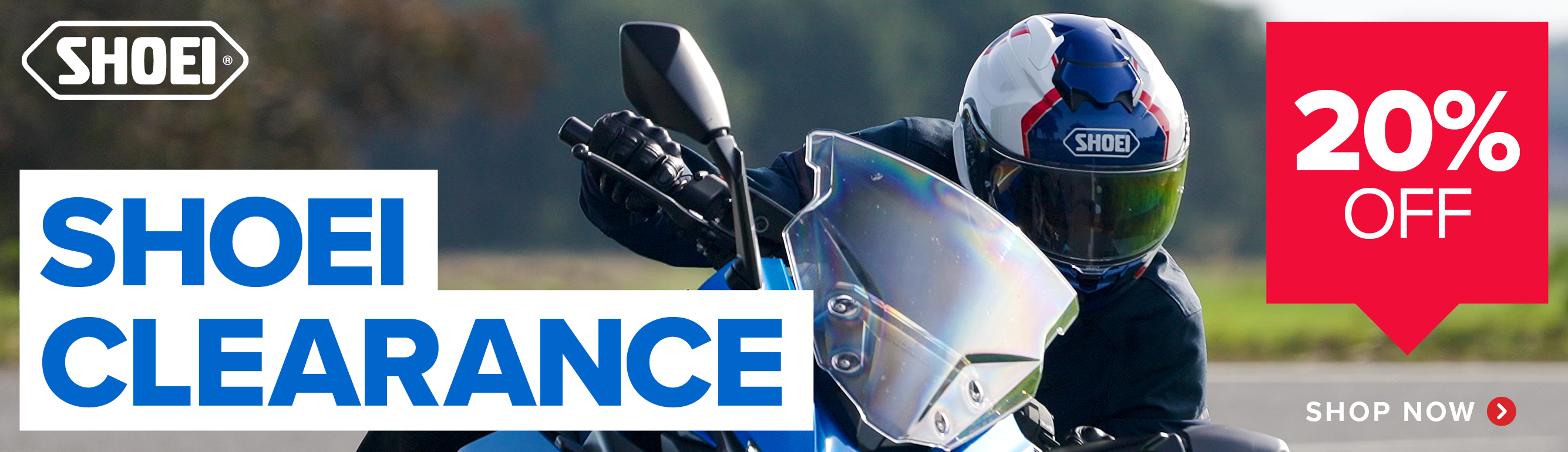 Shoei Clearance! 20% off!