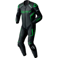 RST S1 D3O CE One Piece Leather Suit - Black / Grey / Flo Green