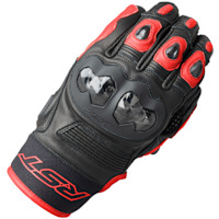 RST Freestyle 3 D3O Leather Summer Gloves - Black / Red