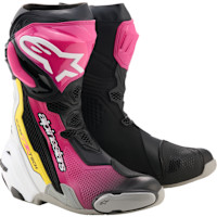 Alpinestars Supertech R Boots - Black / Magenta / White / Yellow