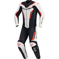 Alpinestars GP Force V2 Leather 1 Piece Suit - White / Black / Fluo Red