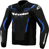 Alpinestars GP Force V2 Airflow Leather Jacket - Black / Metallic Blue