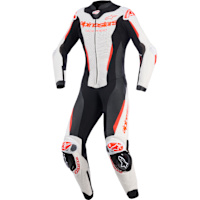 Alpinestars Stella GP-R7 1 Piece Leather Suit - White / Black / Fluo Red