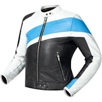 Richa Ladies Paige Leather Jacket - White / Light Blue