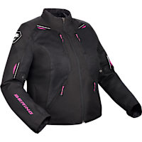 Bering Ladies Brazilia Queen Size Textile Jacket - Black / Fuchsia