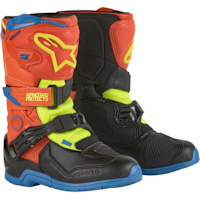 Alpinestars Kids Tech 3S Boots - Fluo Orange / Enamel Blue / Fluo Yellow