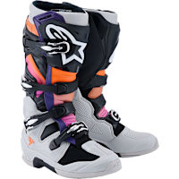 Alpinestars Tech 7 Boots - Black / Light Grey / Fluo Orange / Magenta