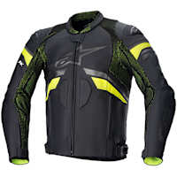 Alpinestars GP Plus R V3 Rideknit Leather Jacket - Black / Fluo Yellow