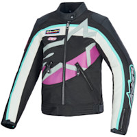 Alpinestars Stella Idles Textile Jacket - Black / Off-White / Purple