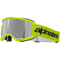 Alpinestars Vision 3 Wordmark Goggles - Fluo Yellow / Mirror Silver Lens