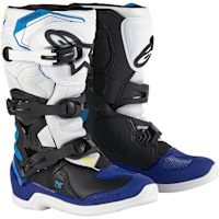 Alpinestars Youth Tech 3S Boots - White / Black / Enamel Blue