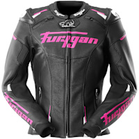 Furygan Ladies' Raptor Leather Jacket - Black / White / Rose