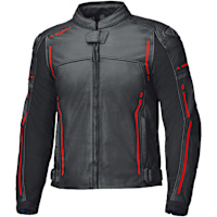 Held Torver Leather Jacket - Black / Neon Red