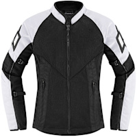 Icon Ladies Mesh AF CE Textile Jacket - White