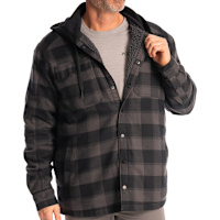 Klim Targhee Fleece Lined Flannel Hoodie - Asphalt / Black