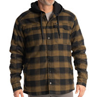 Klim Targhee Fleece Lined Flannel Hoodie - Dark Olive / Black