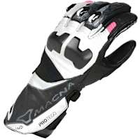 Macna Ladies Protego Leather Gloves - Black / White / Pink