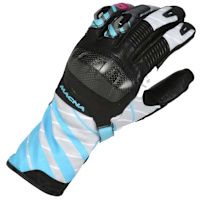 Macna Ladies Krown Mixed Gloves - Black / Light Grey / Blue