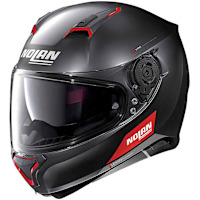 Nolan N87 N-Com - Emblema Flat Black / Red