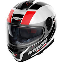 Nolan N80-8 N-Com - Mandrake Metal White / Black / Red