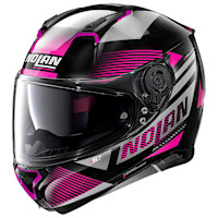 Nolan N87 N-Com - Jolt Metal Black / Pink