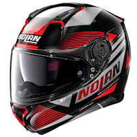 Nolan N87 N-Com - Jolt Metal Black / Red