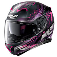 Nolan N87 N-Com - Carnival Flat Black / Pink