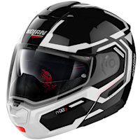 Nolan N90-3 N-Com - Driller Glossy Black / White