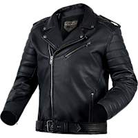 Ozone Classic Ramones Modern Leather Jacket - Black