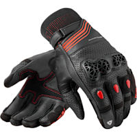 Rev'it Positron Leather Gloves - Black / Red