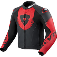 Rev'it Argon 3 Leather Jacket - Black / Neon Red