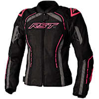 RST Ladies S1 Mesh CE Textile Jacket - Black / Neon Pink 