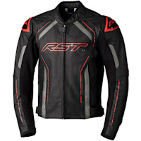 RST S1 CE Leather Jacket - Black / Grey / Red 