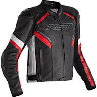 RST Sabre CE Leather Jacket - Black / White / Red