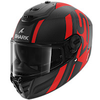 Shark Spartan RS Carbon Skin - Shawn Matt Carbon / Anthracite / Red