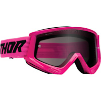 Thor Combat Sand Goggles - Fluo Pink / Black / Smoked Lens