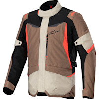 Alpinestars ST-1 Waterproof Textile Jacket - Dark Khaki / Sand / Black / Fluo Red