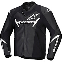 Alpinestars Faster V3 Leather Jacket - Black / White
