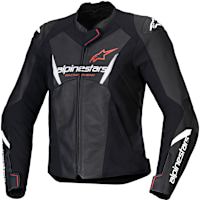 Alpinestars Stella Faster V3 Leather Jacket - Black / White / Fluo Coral