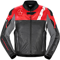 Spidi DP Progressive Leather Jacket - Black / White / Red