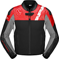 Spidi DP Progressive Hybrid Leather Jacket - Black / White / Red