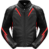 Spidi NKD-1 Leather Jacket - Black / Red