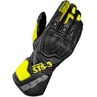Spidi STS-R3 Leather Gloves - Black / Fluo Yellow