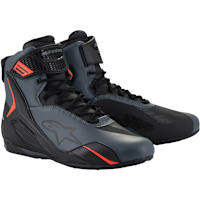 Alpinestars Faster-4 Shoes - Black / Grey / Fluo Red
