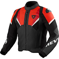 Rev'it Automate Leather Jacket - Black / Neon Red