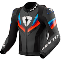 Rev'it Quantum 3 Pro Leather Jacket - Black / Blue