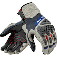 Rev'it Sand 5 Leather Gloves - Silver / Red
