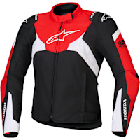 Alpinestars Stella Honda T-Jaws V4 Waterproof Textile Jacket - Black / Bright Red / White