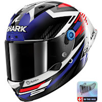 Shark Aeron GP - Firstlap Carbon / Blue / Red / White