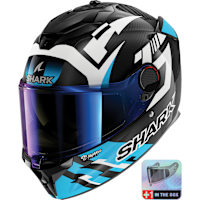 Shark Spartan GT Pro Carbon - Zarco Track Racer Carbon / White / Blue